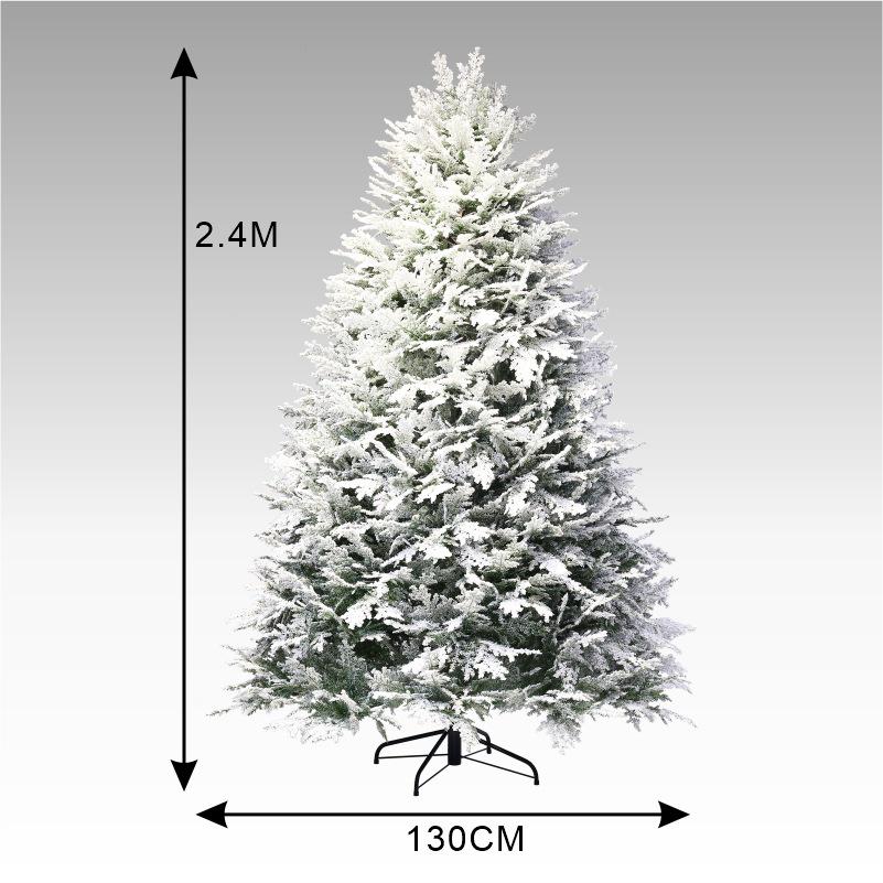 Рождественская автоматическая шифрованная елка с флокированным снегопадом - Чистый ПЭ, коммерческое украшение