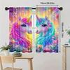 2pcs Floral Unicorn Blackout Curtain   Cartoon Design   Polyester Window Drapes for Kids Room   Holiday Home Decor   Rod Pocket Curt