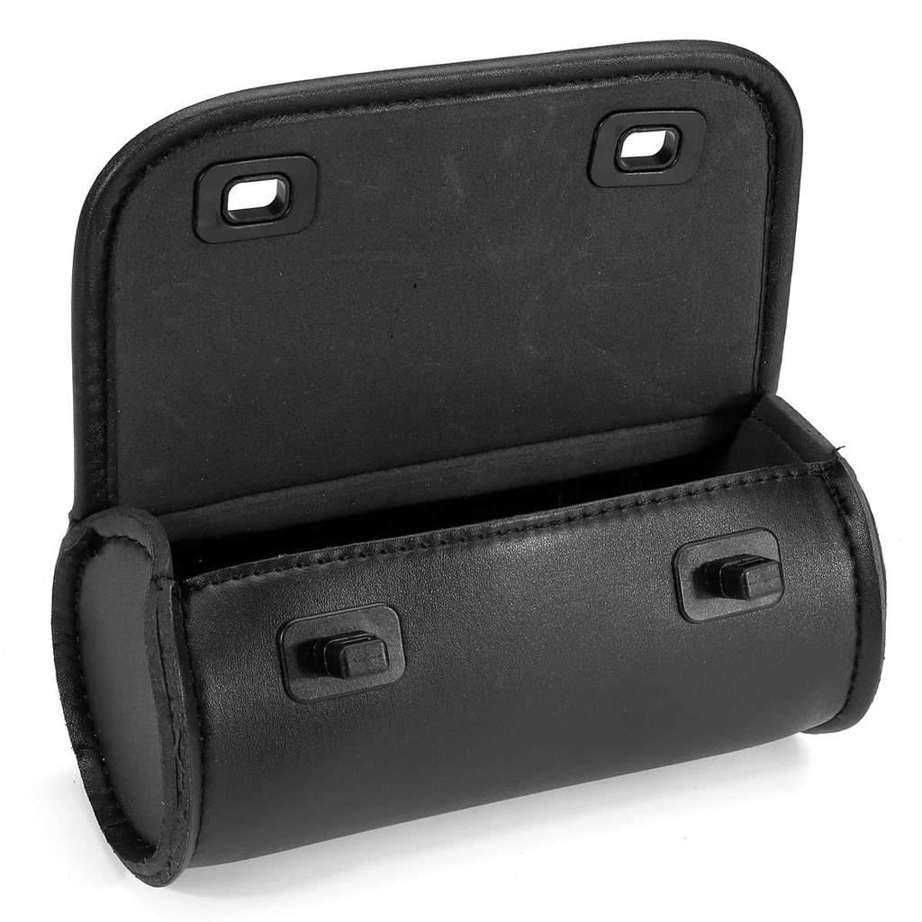 Motorcycle Front Fork Tool Bag PU Leather Side Tail Tool Bag Luggage Pouch Storage Scooter Handlebar Hanging Bags Waterproof