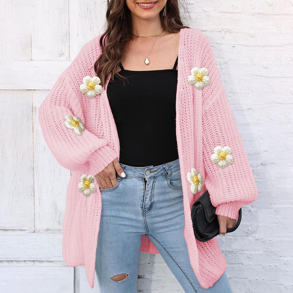 Women's  Chunky Needle Woven Sweater Cardigan Loose Lazy Style Casual Sweater