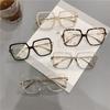 Fashion Oversized Square Eyewear Retro Womens Light Bloking Metal Frame Glasses Trend Optical Computer Eyeglasses