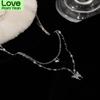 Korean New Sweet Double Chain Pendant Necklace For Women Girls Trendy Female Jewelry For Party Fashion Women Butterfly Necklace