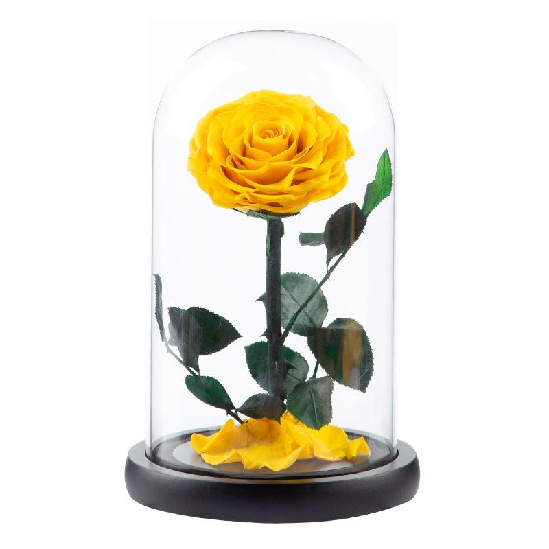 Eternal Flower Rose Finished Glass Cover Gift Box Little Prince Mother's Day Gift Eternal Flower