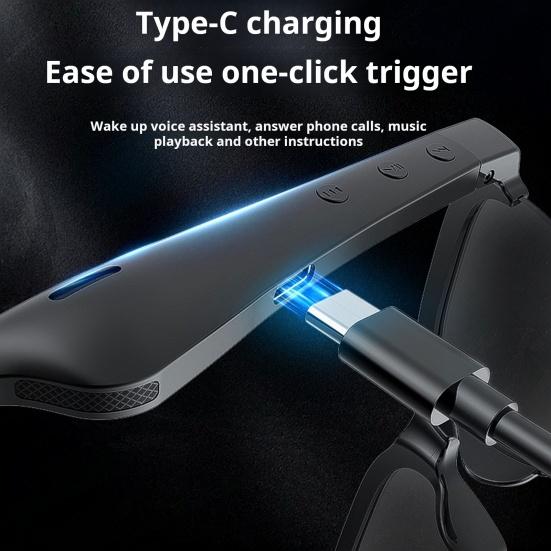 Bluetooth-compatible Smart Glasses Earphone Waterproof Ultralight Stable UV Protection Wireless Sunglasses with Earphones