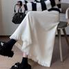 Women's Autumn and Winter Medium-length Fringe Straight A-line Skirt