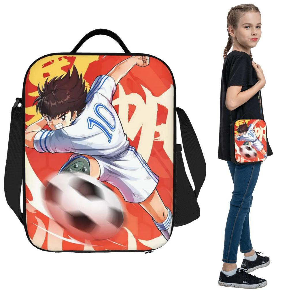Captain Tsubasa Ozora Lunch Bags Insulated Bento Box Portable Lunch Tote Resuable Picnic Bags Cooler Bag for Woman Children Work