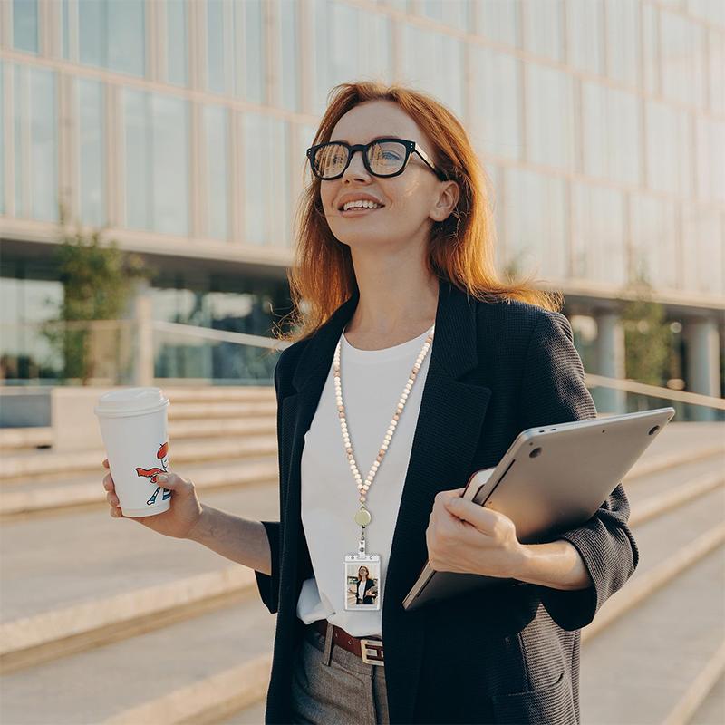 Бохо-шнурки для бейджей, подарки для женщин на Рождество, выдвижной деревянный держатель для бейджа с бусинами, шнур для учителя, круизный шнур