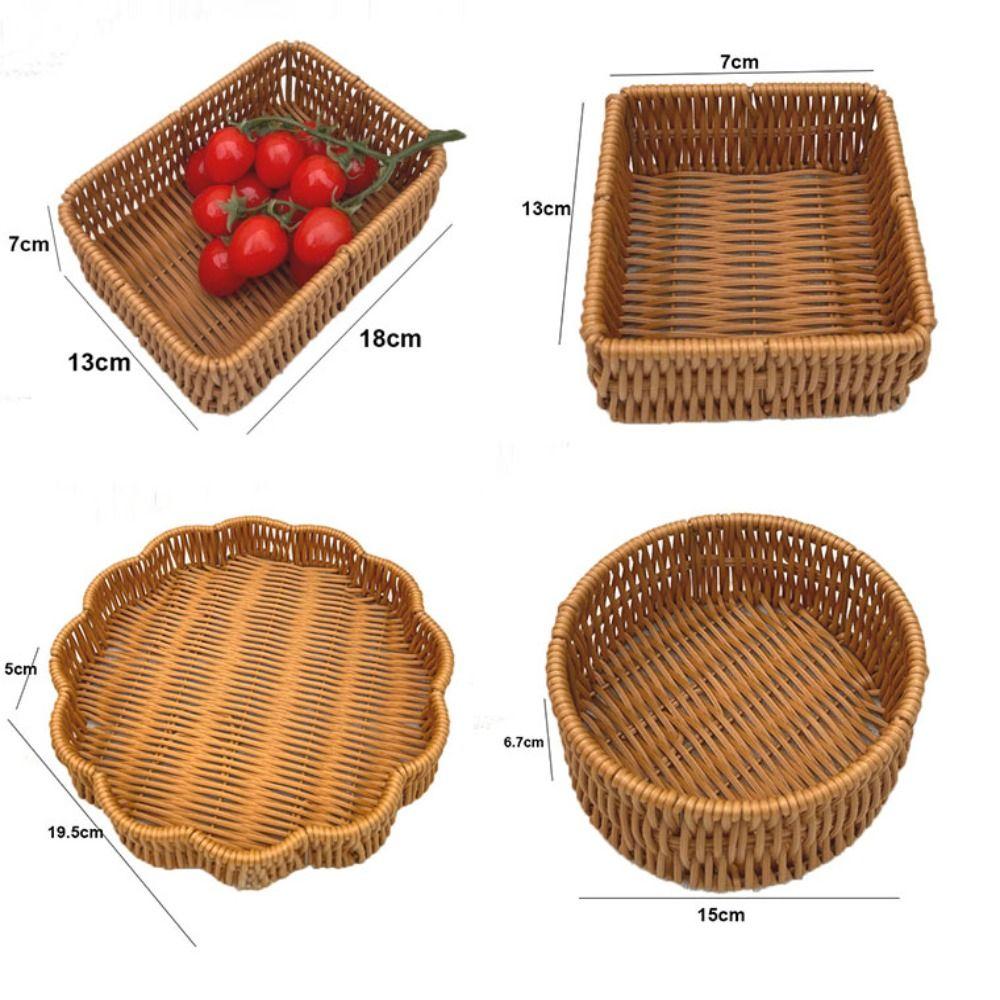Плетеная корзина для хлеба, фруктов, овощей, жесткая, для ресторана, сервировочная, настольная витрина