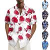 Гавайская рубашка для мужчин, мужские винтажные рубашки для боулинга на пуговицах, летняя пляжная рубашка с коротким рукавом