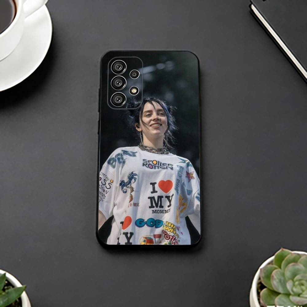 B-Billie lovely Eilish Чехол для телефона Черный силикон Мягкий Для Samsung S25,S24,S21,S22,S23,S30,Ultra,S20,Plus,Fe,Lite