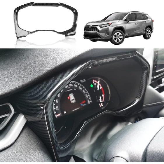 for Toyota RAV4 ABS Carbon Fiber Center Console Cup Holder Frame Trim Panel Cover Decoration for Toyota RAV4 2019 2020 2021 2022 Interior