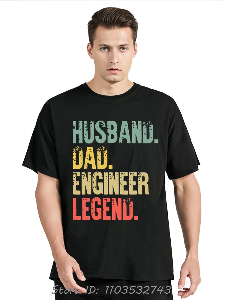Funny Husband Dad Engineer Legend Retro T Shirt For Cotton Tshirt Graphic Retro Fitness T Shir
