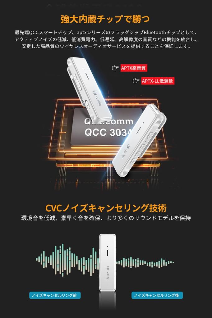 Беспроводной аудиоприемник Lazata с задержкой Bluetooth, совместимый с aptX LL, чип Qualcomm Smart Chip MEMS, высокочувствительный микрофон, совместимый с музыкальными звонками