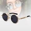 Vintage Round Sunglasses Women Men Brand Designer Steampunk Mirror Metal UV400 Shades