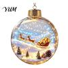 LED Hanging Christmas Decor 3D Animal Faux Crystal Ball Ornament, Lighted Acrylic Holiday Atmosphere Table with Hedgehog Penguin Panda, Tree Pendant,