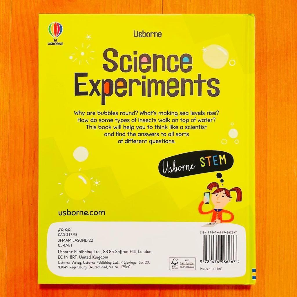 [Б/У] Английская Книга с Картинками Usborne Научные Эксперименты Английская Книга STEM