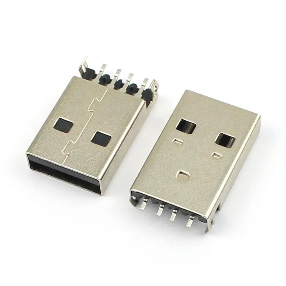 50 шт. USB 2.0 AM 4P мужской разъем типа A 4-контактный SMT SMD DIP панельный монтажный штекерный разъем разъем DIY