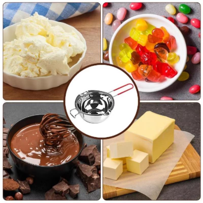Household Handmade 304 Stainless Steel Melting Bowl, Chocolate Heating PotWax Melting Pot, Butter Melting PotSugar Boiling Pot