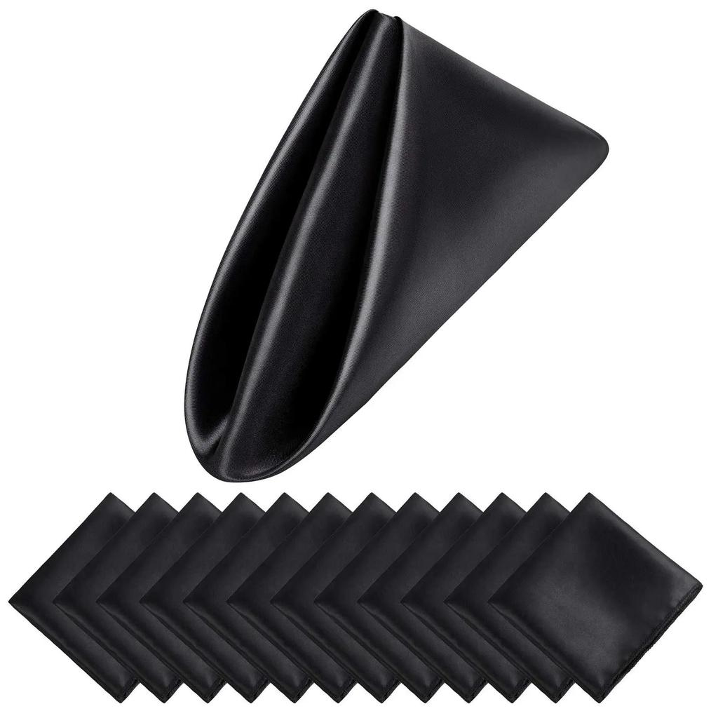 24 Pack Satin Table Cloth Napkins, 12x12 Inch Luxury Dining Table Cloth Napkins Set for Birthday Holiday Party Dinner Restaurant