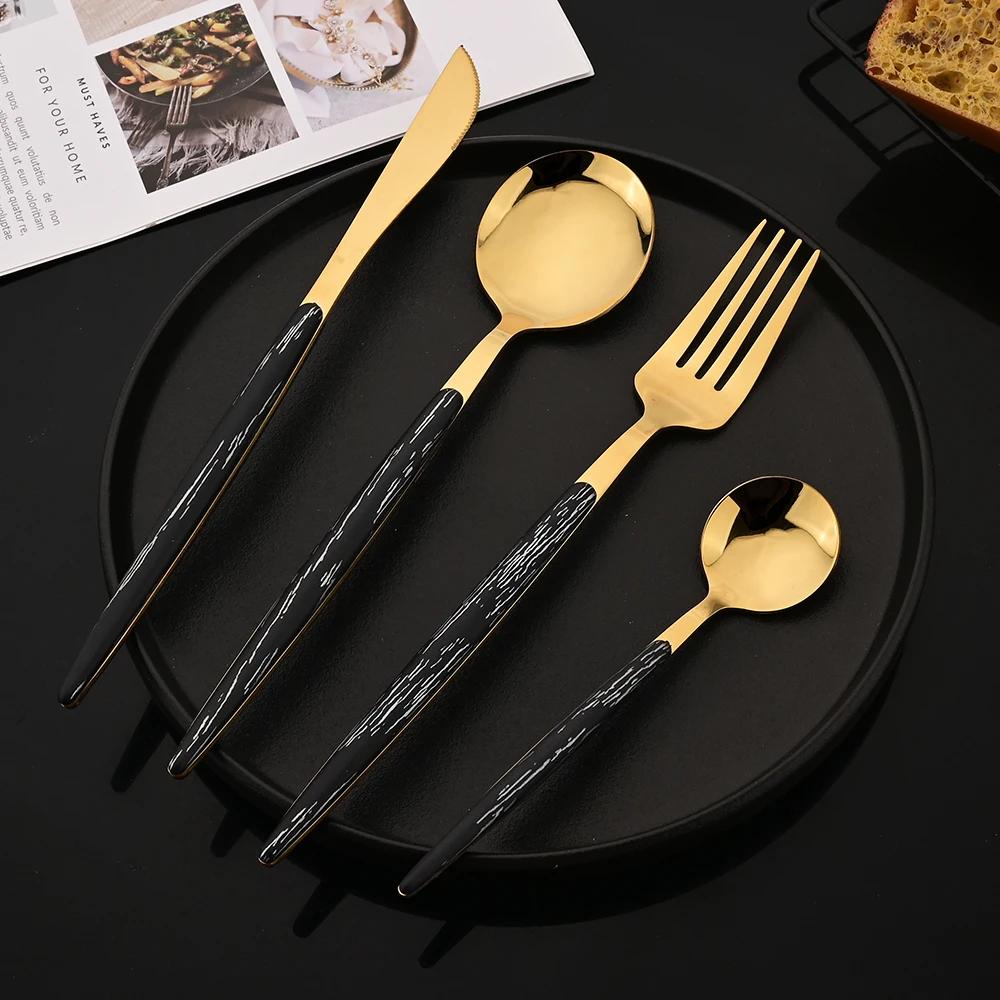 Набор столовых приборов из 20 предметов из нержавеющей стали с имитацией серебра и деревянной ручкой, зажимом, ножом, вилкой, ложкой, столовыми приборами, столовым серебром