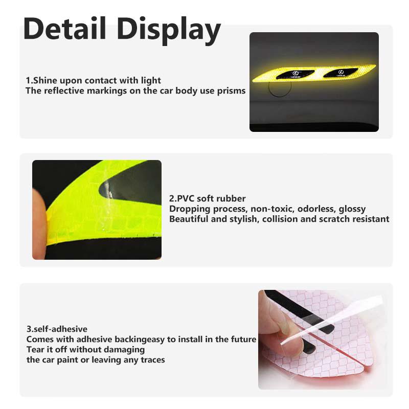 Car Styling Trunk Bumper Warning Safety Sticker Reflective Strip For Lexus RX350 IS250 CT200h ES250 ES300h NX300h IS200 GS300