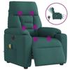 VidaXL Electric Reclining Massage Armchair Dark Green Fabric 3303028