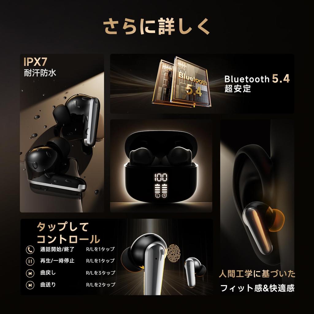 Беспроводные Bluetooth-наушники Bluetooth Bluetooth-наушники со светодиодом Noise 45H HiFi Deep ENC Автоматические IPX7 Одиночные или двойные Совместимы с iPhone и