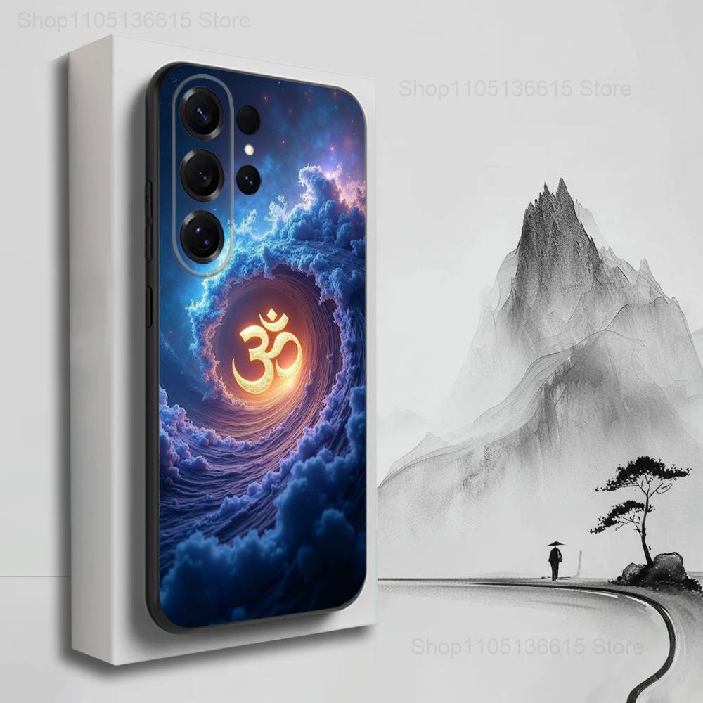 Sports Aum O-Om Yoga Indian Case For Samsung S22,S25,S20,S10,Plus,Ultra,S24,S23,FE,S21,S9,Lite,Soft Silicone Black