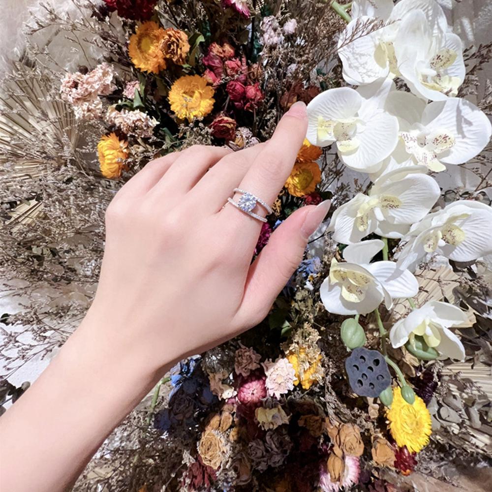 Vinregem 100% 925 Sterling Silver 3EX VVS1 D Color Round Cut 7 MM 1.25CT Real Moissanite Diamonds Women Ring Wedding Engagement Fine Jewelry Gifts