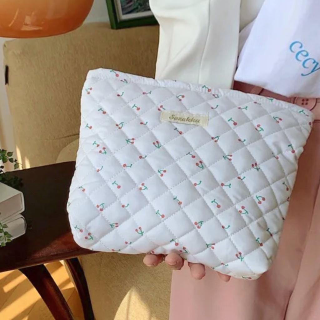 Quilting Design Women's Cosmetic Bag Female Makeup Cases Storage Bags Large Capacity Female Clutch Purse Handbags Girls Wallet
