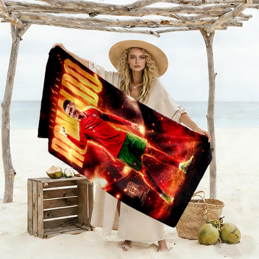 Ronaldo's Cosmic Journey Beach Towel Soft Durable Quick-Dry Comfortable Lightweight Portable for Swimming,Beach,Camping, Travel, Beach Accessories,Gym