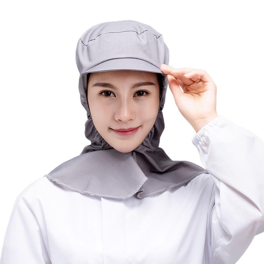 Breathable Dust-free Shawl Hat Solid Color Work Hat New Labor Protection Hat  Workshop