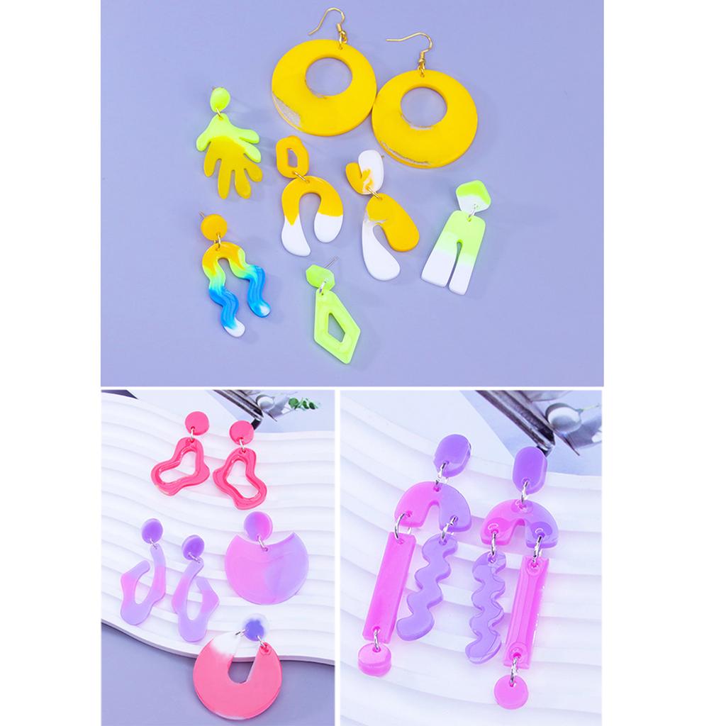4Pcs/set Crystal Silicone Earrings Mold Set Crystal Epoxy Resin Casting Molds Irregular Ear Rings Mould for DIY Pendants