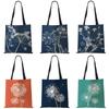 Dandelion Print Tote Shoulder Bag For Women Shopping Reusable For Groceries Folding Travel School Beach Bags