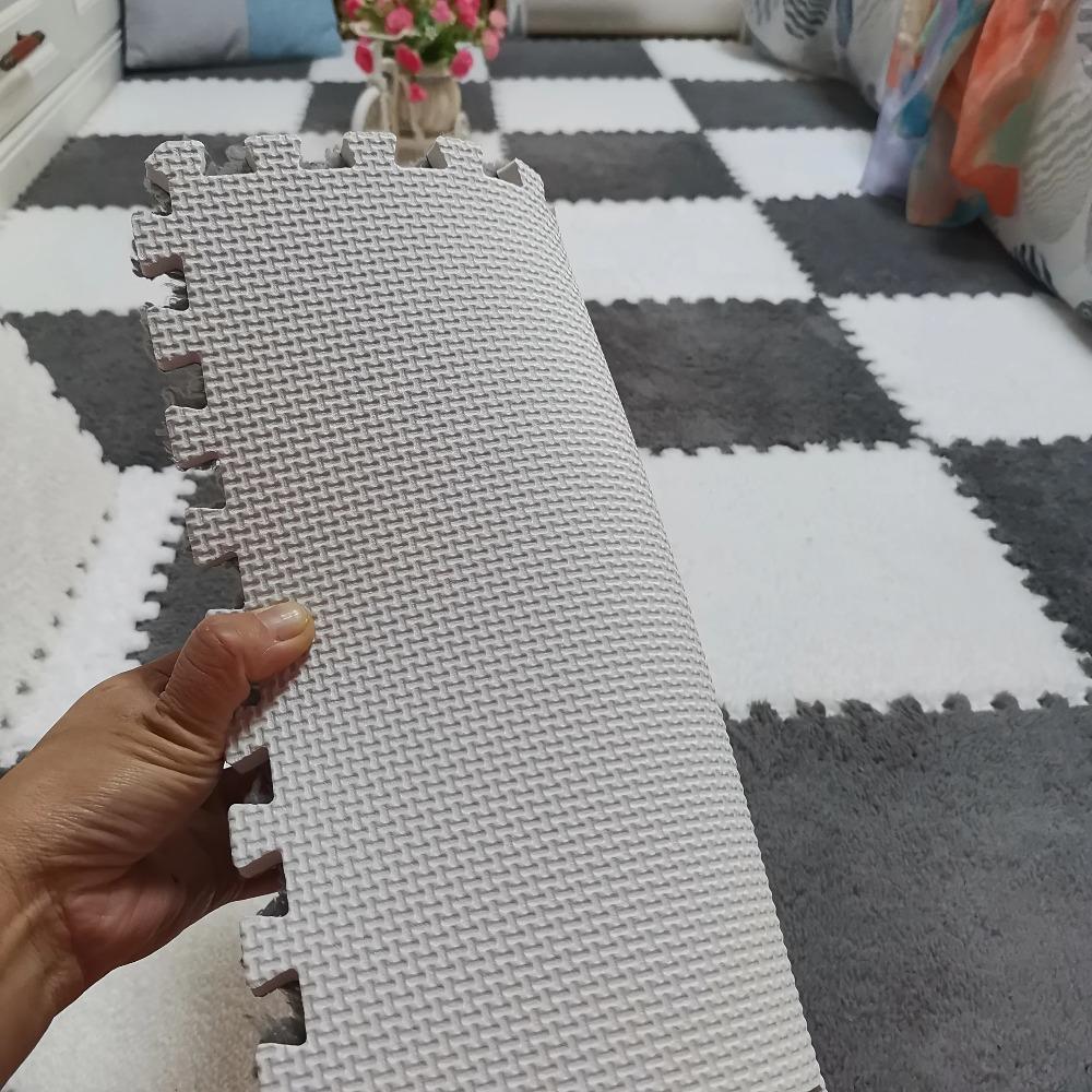 24 шт. Сплошной взаимозацепляющийся коврик из пены - нескользящий EVA коврик для пола в спальне, декоративный ковер для гостиной