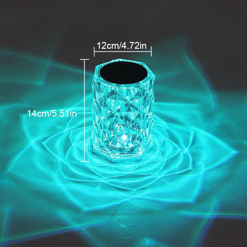 16 Цветов Кристальный Ночник Светодиодный Сенсорный Проекционный Настольный Светильник Роза Пульт Диммируемый USB Романтический Атмосферный Свет Для Декора Дома