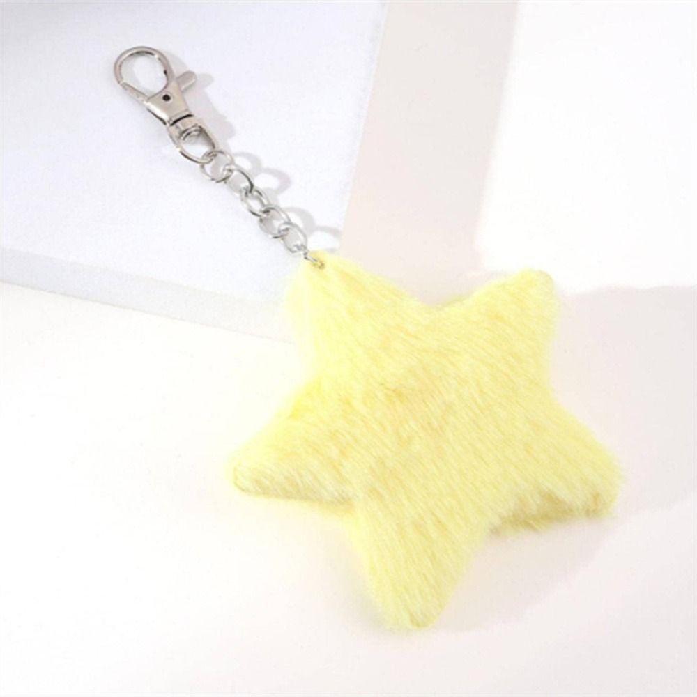 Pompom Pentagram Hairball Furry Star Doll Star Key Chain Lovely Star Plush Pendant Handbag