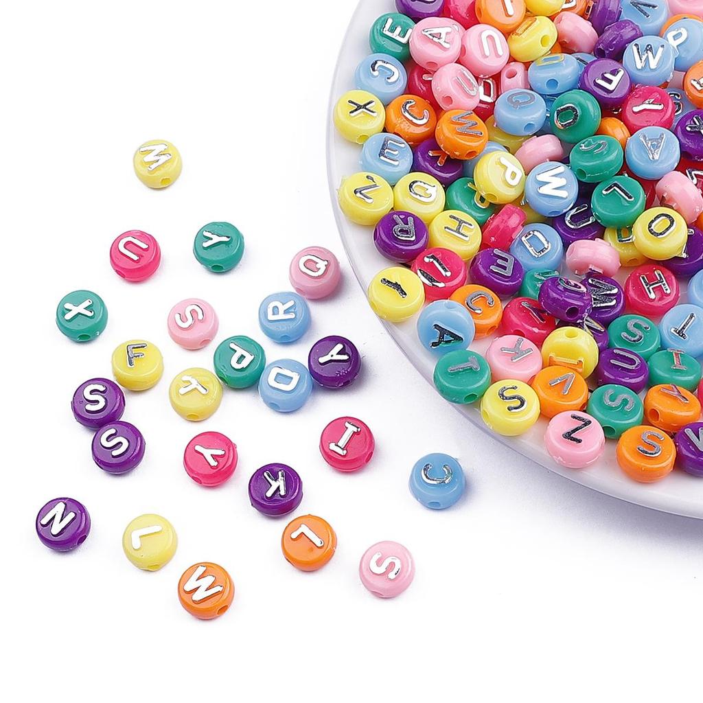 Акриловые плоские бусины с буквами 10x6 мм, 50 шт., для изготовления ювелирных изделий своими руками