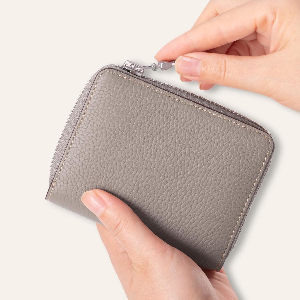 COGURE YKK Компактный мини-кошелек из натуральной кожи с круглым отделением для монет, карт и коробкой в комплекте для мужчин и женщин, на молнии, кошелек, слоты, (COPZ-CP, Темно-синий)