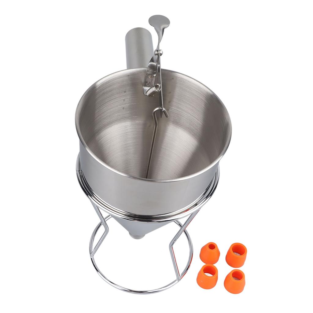 Batter Dispenser Stainless Steel Pancake Batter Dispenser with 18mm 4PCS Silicone Mouth for Pancakes Cupcakes Bakeware