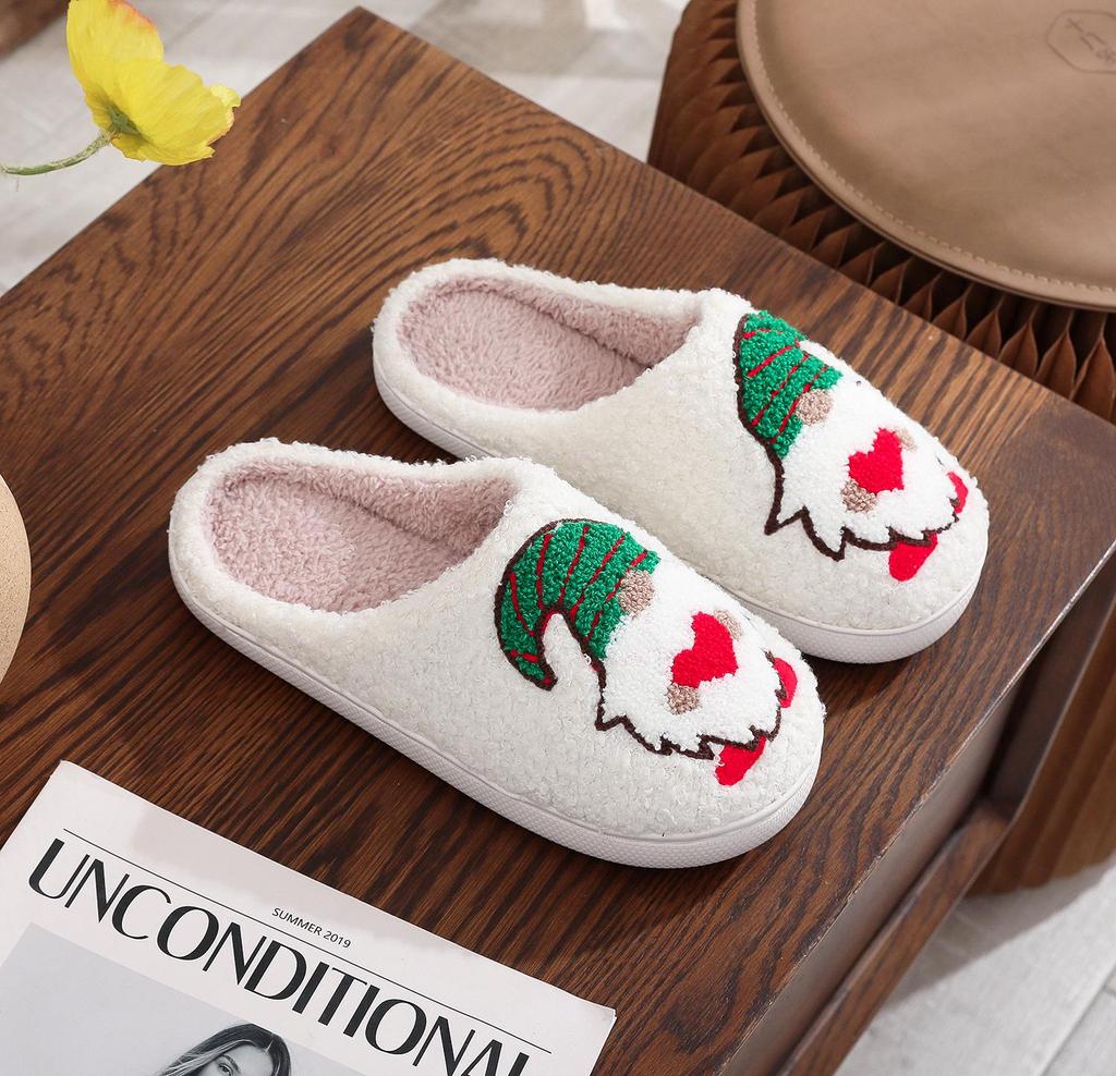 Christmas Grinch Cotton Slippers for Men & Women - Cozy Winter Furry Footwear