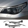 2Pcs Real Carbon Fiber Car Exterior Headlight Eyebrow Stickers Front Headlamp Cover Decoration Accessories For BMW E60 5