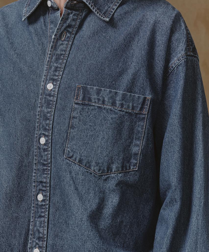 MUSINSA STANDARD Heavyweight Oversized Denim Shirt [Medium Indigo]