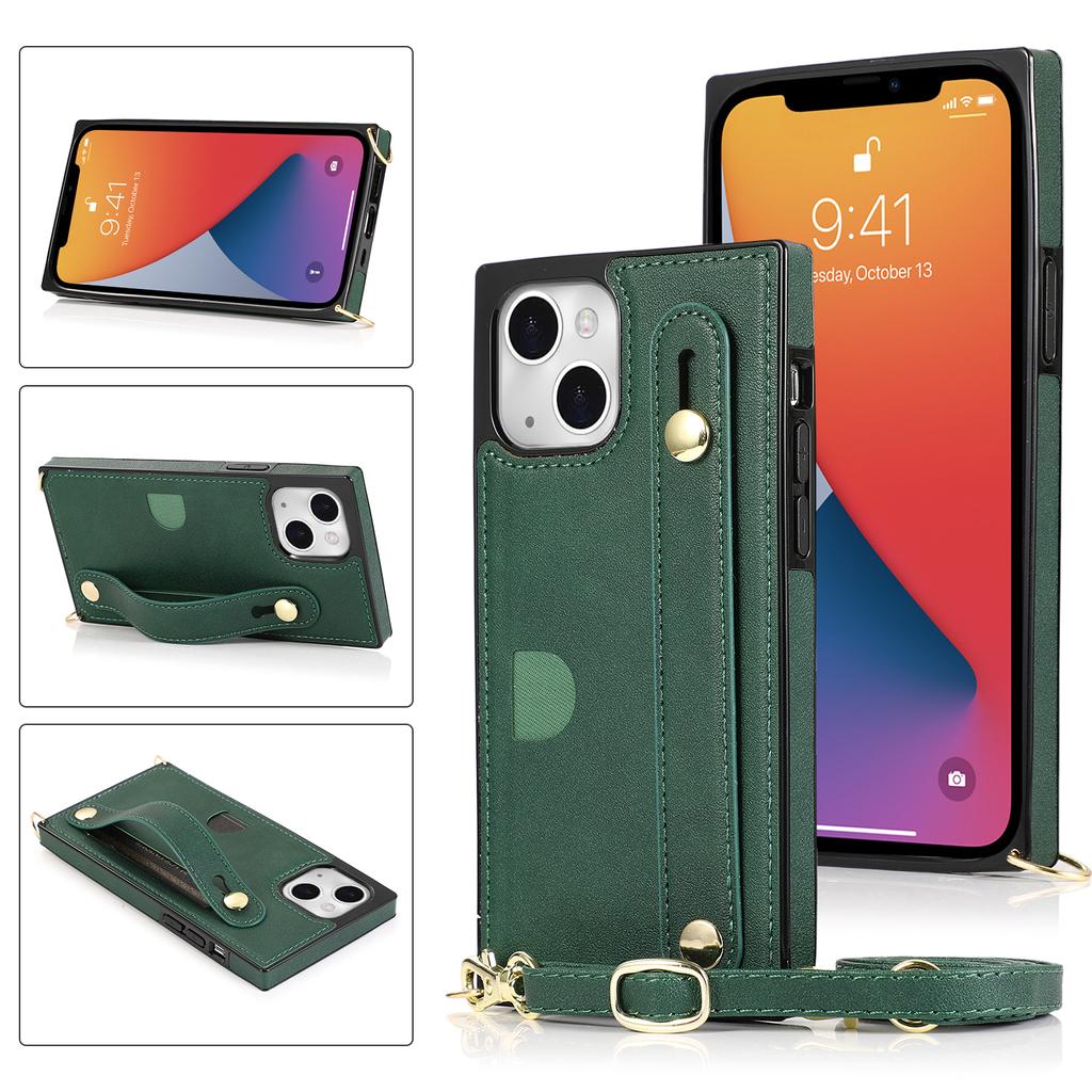 New Wristband Leather Crossbody Case for iPhone 15 14Plus 13 12 11 Pro Max XsMax for Samsung S23 S22 S21 S20 Ultra Plus Note20Ultra for Huawei P40 Pro