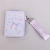 Кошелек Kuromi Pastel Strap Wallet для девочек-подростков, половинный кошелек на молнии с персонажем KUROMI, популярным персонажем в Корее