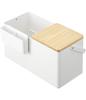 Yamazaki Makeup Box, White, Approx. W31 x D15 (including handle) x H15.5cm, Tower Design, Portable with Handle, 5453