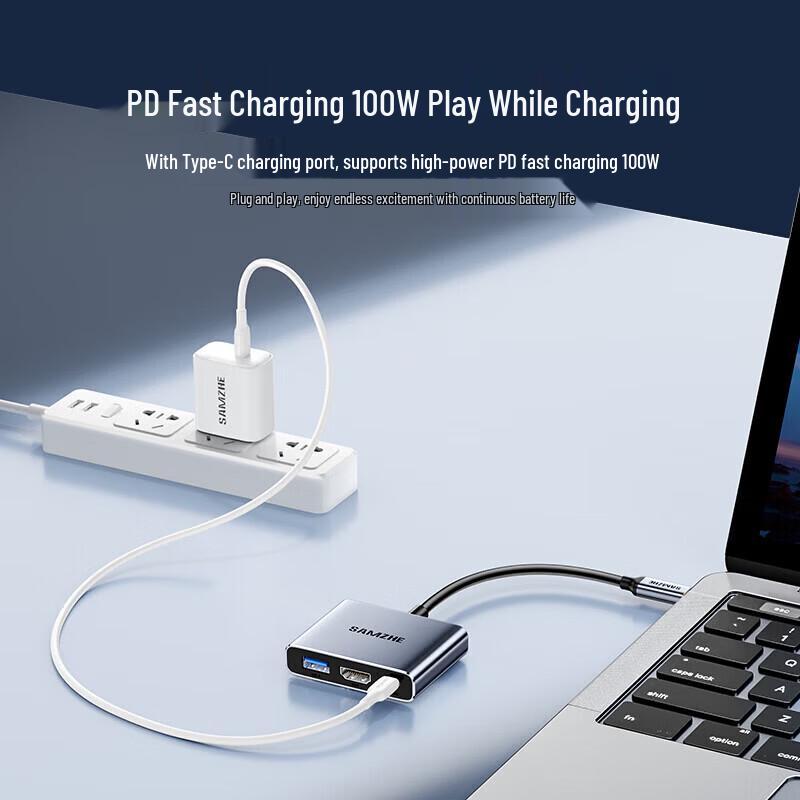 SAMZHE Док-станция Type-C на HDMI 4K PD100W