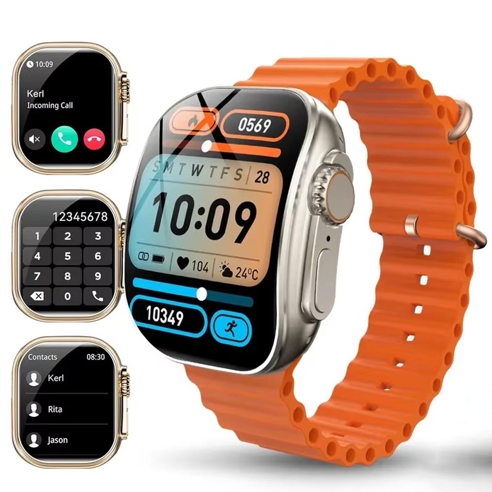 LAXASFIT 2026 New Curved Smart Watch 2.01 Inch Bridge Touchscreen Bluetooth Call Wireless Charging Heart Rate Voice Assistant 2