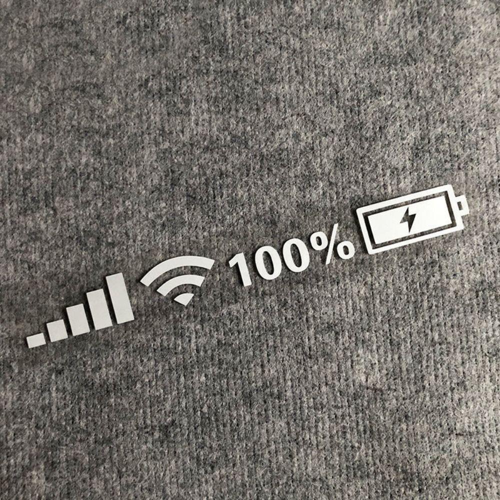 Белый лазерный автомобильный аккумулятор, световая наклейка, 100% Wi-Fi, сигнальная наклейка уровня заряда батареи, индивидуальные наклейки на заднее лобовое стекло