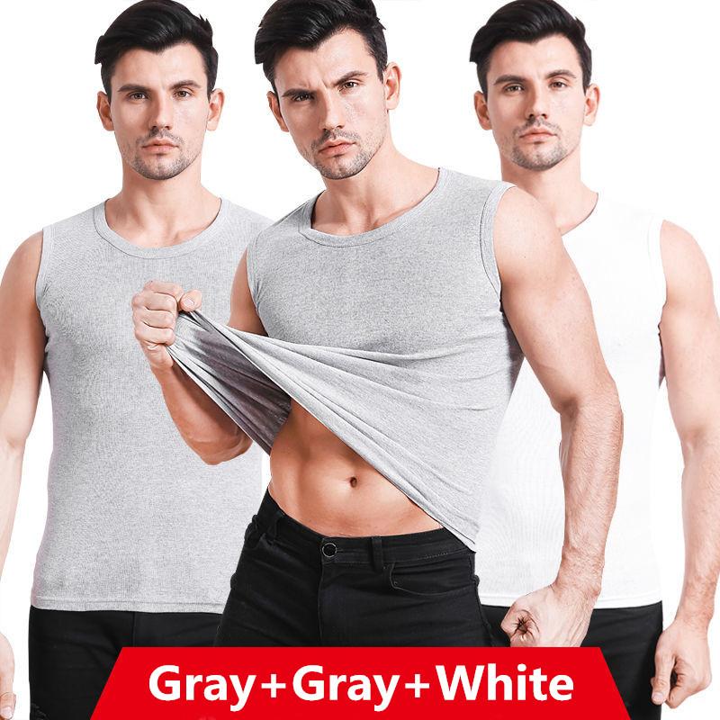 Мужская футболка без рукавов с широкими плечами, 3 шт., хлопковый жилет, топ, толстовка для фитнеса, нижнее белье для мальчиков, майка, майка